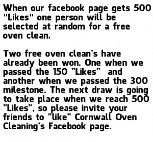Facebook Free Oven Clean